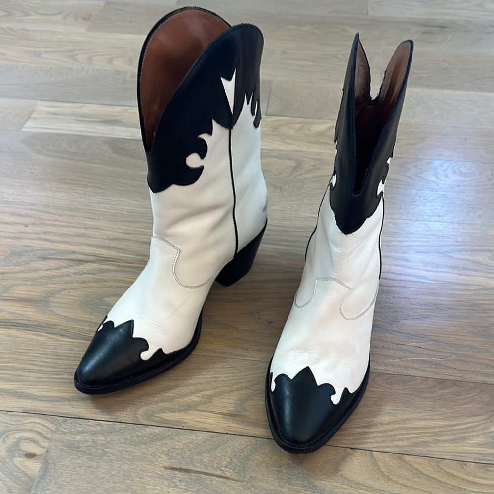 Paris Texas Black and White Western Boots